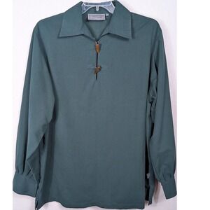 Broadsword Mens Green Long Sleeve Shirt‎ L Toggle Embroidered Medieval Cosplay